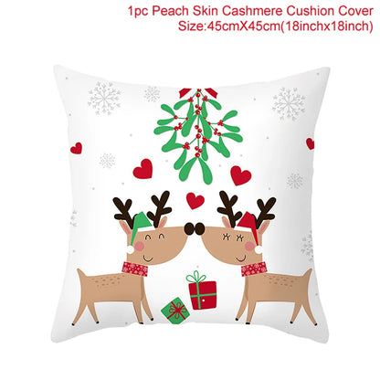 45cm Christmas Cushion Cover Navidad Merry Christmas Decorations For Home 2024 Xmas Noel Cristmas Ornaments New Year Gifts 2025