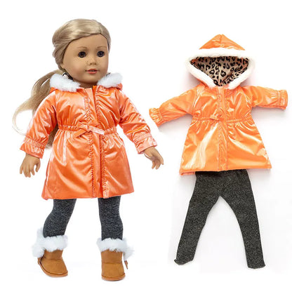 Winter clothes For 18 inch American Girl Doll Jackets+Pants and Doll accessories Children best Gift (Shoes are not included)