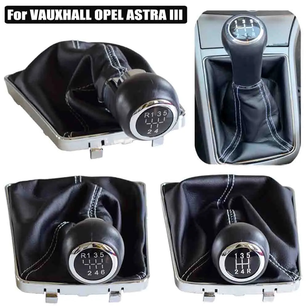 Fit For VAUXHALL OPEL ASTRA III H 1.6 2004-2010 Manual 5 6 Speed Gear Stick Lever Knob Shifter With Leather Dust-Proof Cover