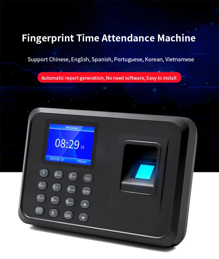 YK&SCAN Biometric Fingerprint Time Attendance Clock Recorder Employee Recognition Device Electronic