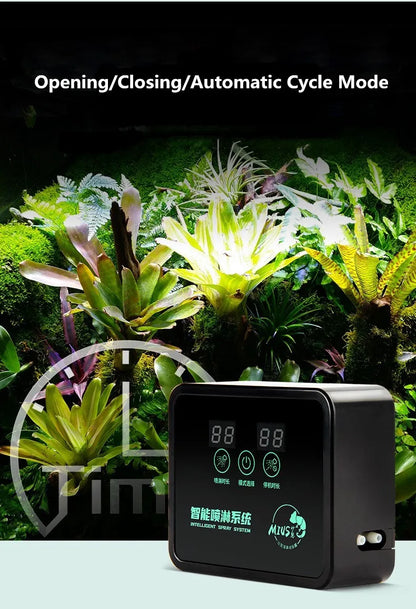 Intelligent Spray System Mist Rainforest Tank Timing Spray System Kit Reptile Fogger Terrariums Humidifier Electronic Timer