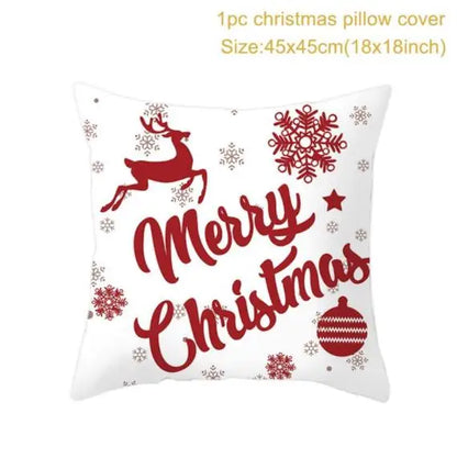 45cm Christmas Cushion Cover Navidad Merry Christmas Decorations For Home 2024 Xmas Noel Cristmas Ornaments New Year Gifts 2025