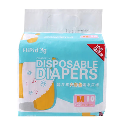 10PCS/pack Super Absorption Physiological Pants Dog Diapers For Dogs Pet Female Dog Disposable Leakproof Nappies Puppy