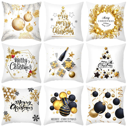 45cm Christmas Cushion Cover Navidad Merry Christmas Decorations For Home 2024 Xmas Noel Cristmas Ornaments New Year Gifts 2025