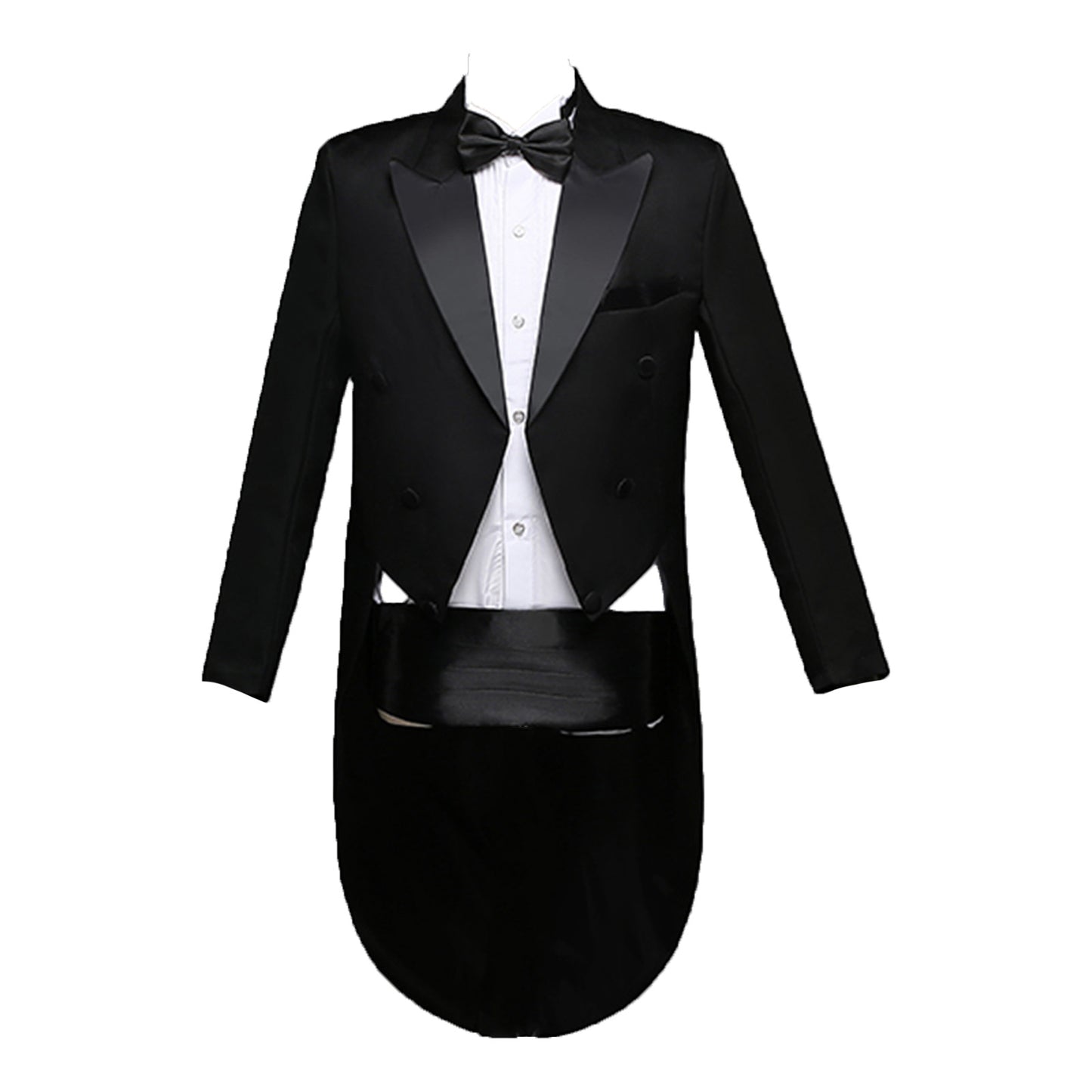 4Pcs Men's Tailcoat Gentlemen Formal Tuxedo Suit Double-breasted Blazer Swallow-Tailed Coat Male Wedding Jackets Suits Blazers