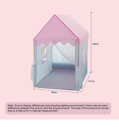 Kids Tents Baby Play House Children Toy Tent 1.35M Wigwam Folding Girl Princess Castle Child Room Decor Birthday Christmas Gifts