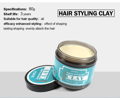 Sevich 80g Hair Styling Matte Hair Clay Lasting Stereotype Matte Clay Strong Hold Easy Wash Convenient Smooth