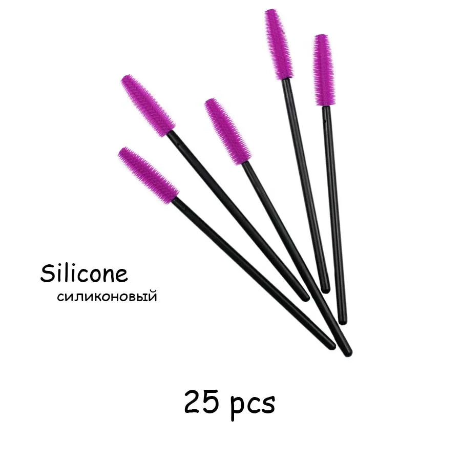 5/25 PCS Silicone Mascara Wands Applicator Disposable Eyelash Brushes Comb Beauty Makeup Brush For Women Eyelash Extension tools