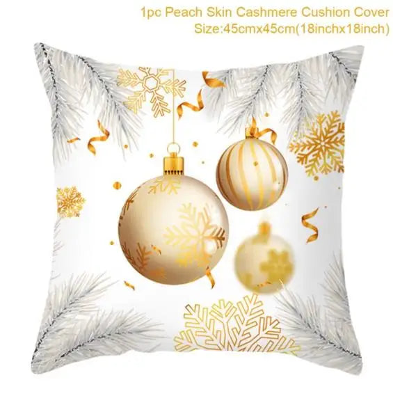 45cm Christmas Cushion Cover Navidad Merry Christmas Decorations For Home 2024 Xmas Noel Cristmas Ornaments New Year Gifts 2025