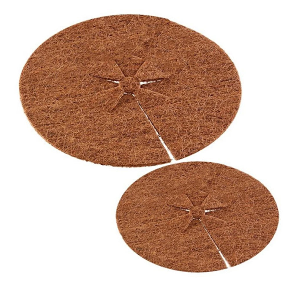 5pcs Coconut Shell Fiber Plant Anti-weed Mat Potted Soil Moisturizing Covering Film Tree Trunk Protector 25/30/35/40/45cm Size