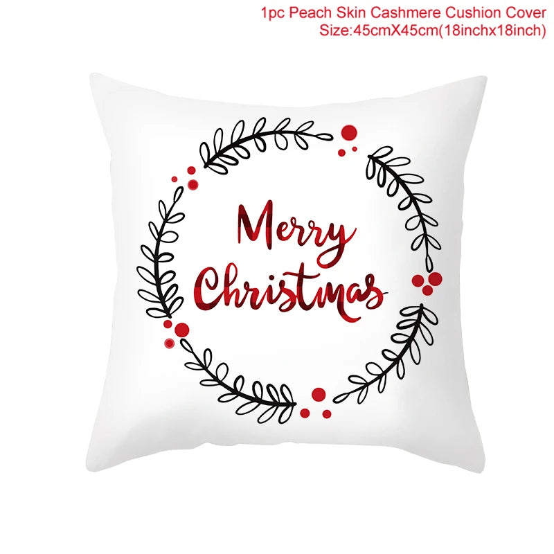 45cm Christmas Cushion Cover Navidad Merry Christmas Decorations For Home 2024 Xmas Noel Cristmas Ornaments New Year Gifts 2025