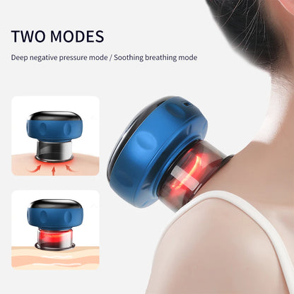 Intelligent Vacuum Cupping Massage Device Electric Heating Scraping Suction Cups Physical Fatigue Relieve Health Guasha Cans