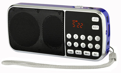 EONKO L-088AM Super Bass AM/FM Radio King with TF USB AUX Flashlight Rechargeable Battery