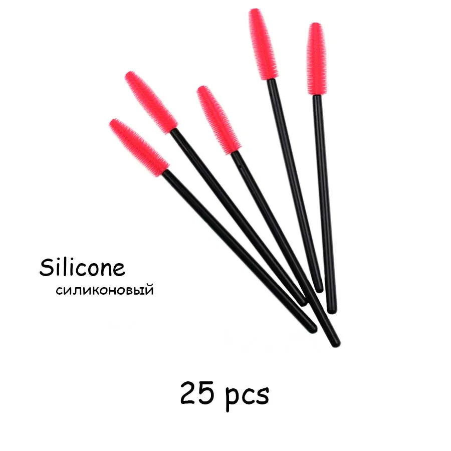 5/25 PCS Silicone Mascara Wands Applicator Disposable Eyelash Brushes Comb Beauty Makeup Brush For Women Eyelash Extension tools