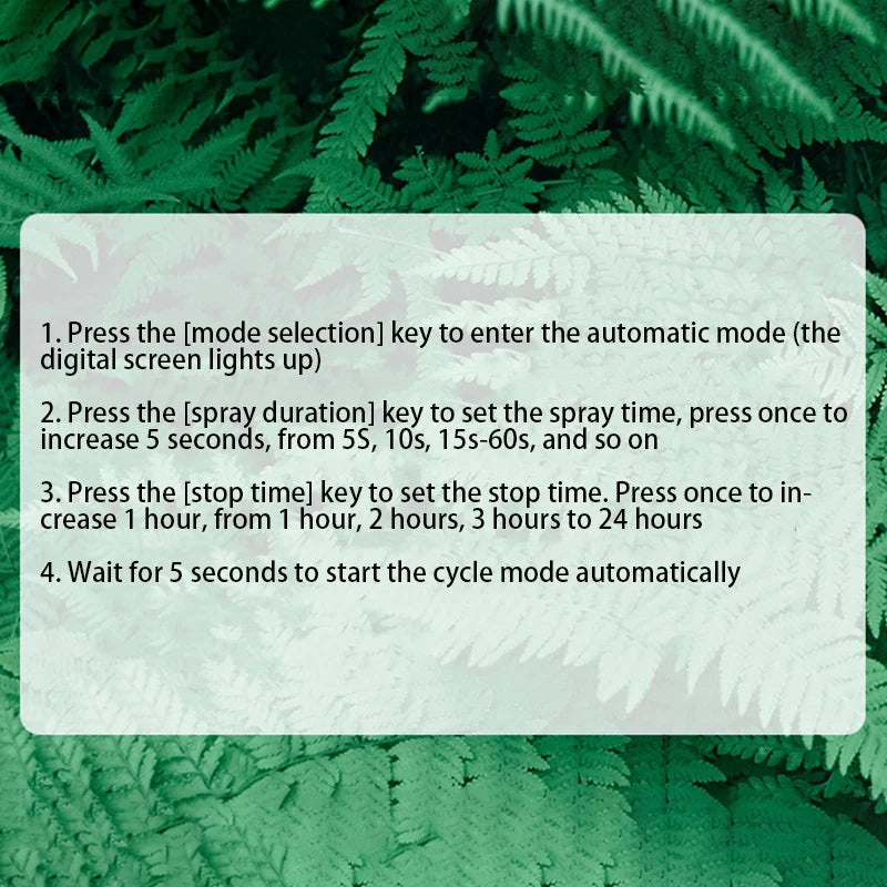 Intelligent Spray System Mist Rainforest Tank Timing Spray System Kit Reptile Fogger Terrariums Humidifier Electronic Timer