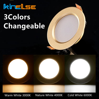 Ultra-thin LED Ceiling Downlight Gold Recessed 5W/7W Luxury Bathroom Bedroom Living Room Shop Home Spot Lighting Fixtures AC220V