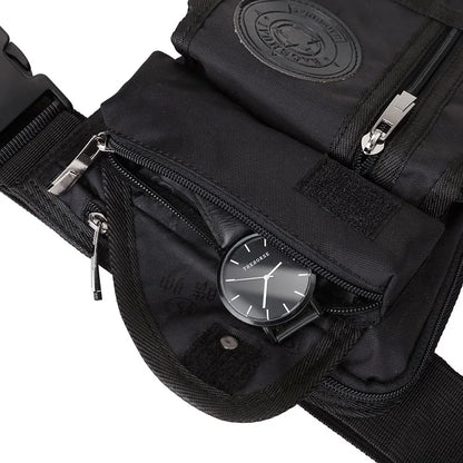 Men Waterproof Nylon Drop Leg Bag Fanny Waist Pack Thigh Belt Hip Bum   Motorcycle Riding Multi-purpose Pouch