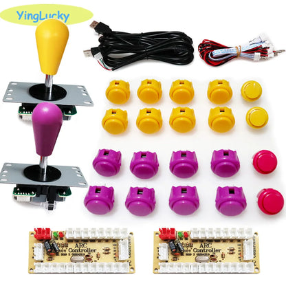 ARCADE, Arcade joystick DIY Kit Zero Delay USB Controller SANWA 8 Way Joystick 30mm Push Buttons, botões para PC, Raspberry Pi