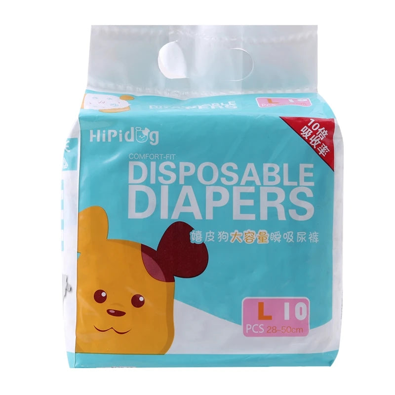 10PCS/pack Super Absorption Physiological Pants Dog Diapers For Dogs Pet Female Dog Disposable Leakproof Nappies Puppy