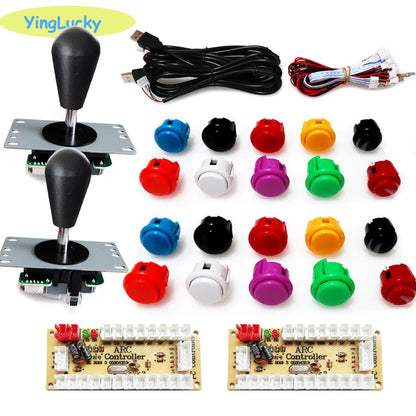 ARCADE, Arcade joystick DIY Kit Zero Delay USB Controller SANWA 8 Way Joystick 30mm Push Buttons, botões para PC, Raspberry Pi