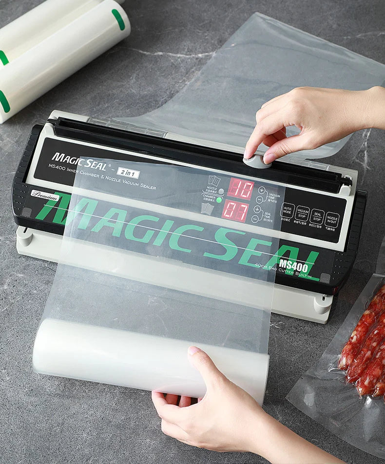 MAGIC SEAL MS400 Food Vacuum Sealer Machine Best Vacuum Sealer Packaging Machine Plastic Bag Sealer Common To All Bags