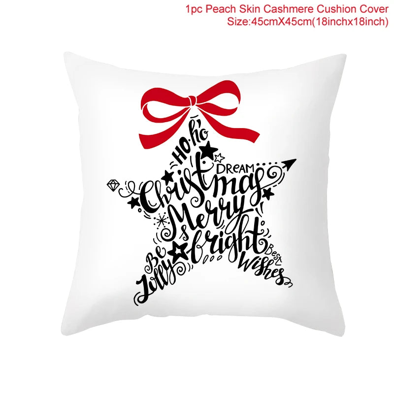 45cm Christmas Cushion Cover Navidad Merry Christmas Decorations For Home 2024 Xmas Noel Cristmas Ornaments New Year Gifts 2025