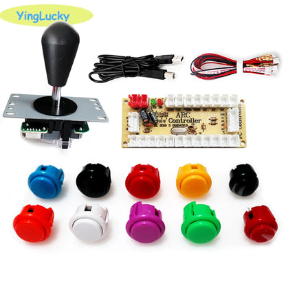 ARCADE, Arcade joystick DIY Kit Zero Delay USB Controller SANWA 8 Way Joystick 30mm Push Buttons, botões para PC, Raspberry Pi