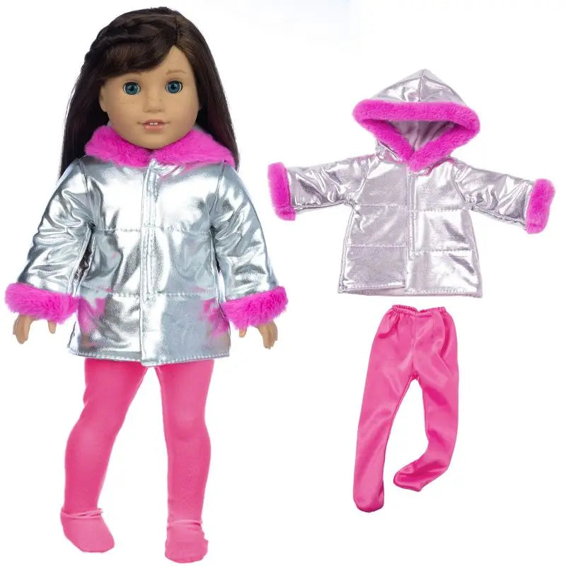 Winter clothes For 18 inch American Girl Doll Jackets+Pants and Doll accessories Children best Gift (Shoes are not included)