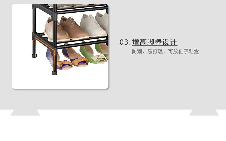 Simple Shoe Rack Metal Shoe Shelf Footwear Shoe Rack Living Room Space Saving Shoes Organizer Stand Holder Black Shoe Shelf