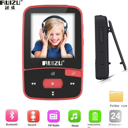 music player RUIZU X50 Sportmp3 player bluetooth  Clip Mini Support FM,Recording,E-Book,Clock,Pedometer mini mp3 player