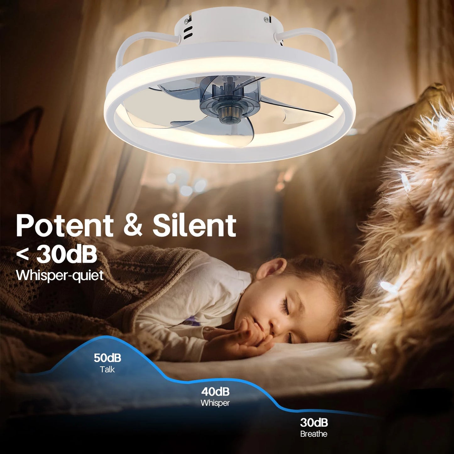 Ceiling Fans With Remote Control and Light LED Lamp Fan Smart Silent Ceiling Fans For Bedroom Living Room Decor Ceiling Lamp