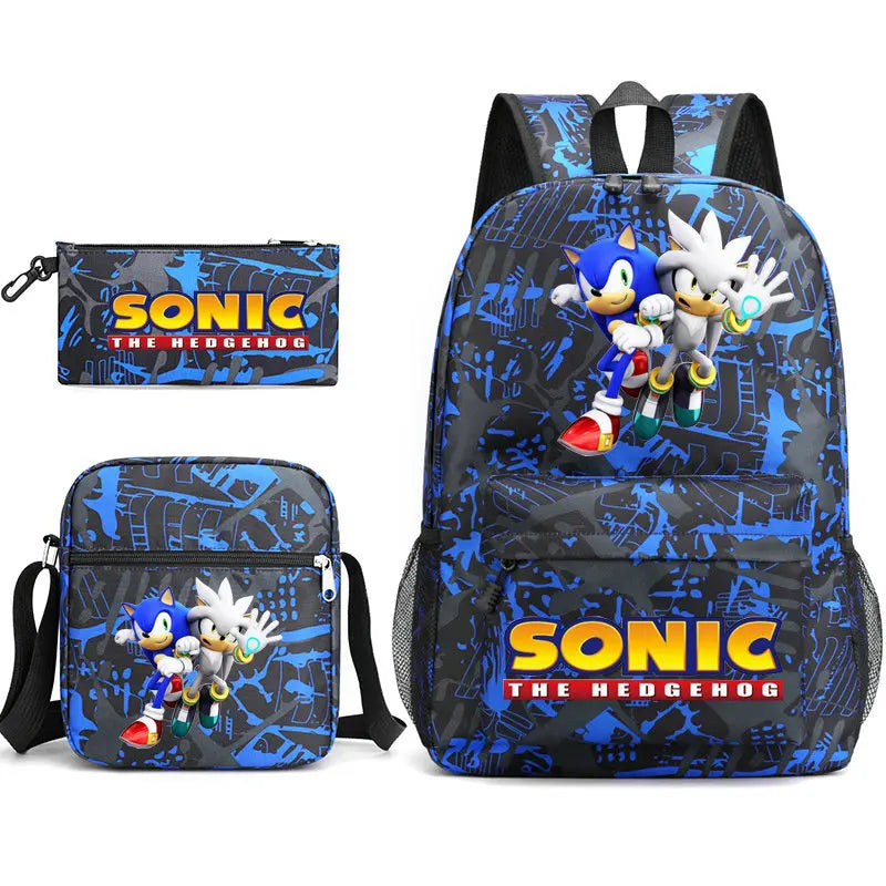 Sonic Backpack 3pcs Teens School Bags Backpacks For School Boys Girls Capacity Travel Laptop Rucksack Daily Mochilas