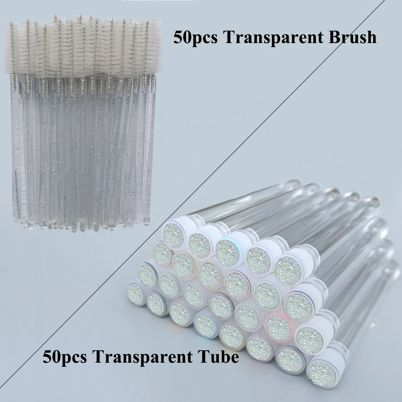 50/100pcs Reusable Eyebrow Brush Tube Disposable Mascara Wands for Eyelash Extension Replaceable Dust-proof Eye Lash Brushes