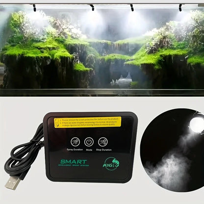 Intelligent Spray System Mist Rainforest Tank Timing Spray System Kit Reptile Fogger Terrariums Humidifier Electronic Timer