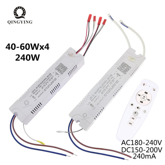 LED Driver 40-60Wx4 240W 2.4G APP & Remote Control, Dimming and Color-Changeable Lighting Transformer For Chandelier LED Tape