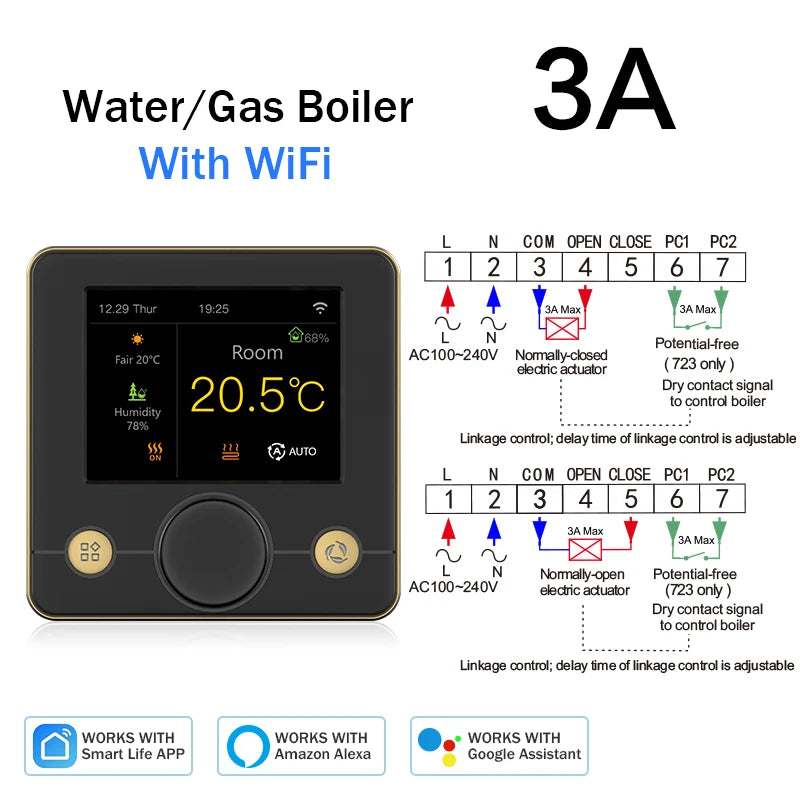 Tuya Wifi Thermostat Smart Thermostat Gas Boiler Water Floor Heating Termostato Digital Temperature Controller Smart Life Alexa