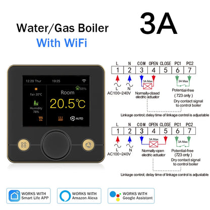 Tuya Wifi Thermostat Smart Thermostat Gas Boiler Water Floor Heating Termostato Digital Temperature Controller Smart Life Alexa