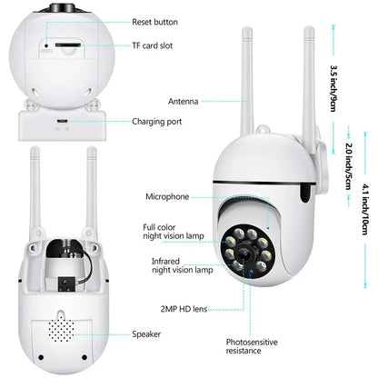 2.4G 1080P Cameras Wifi Video Surveillance IP Outdoor Security Protection Monitor 4.0X Zoom Home Wireless Track Alarm Waterproof