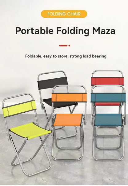 Portable Folding Small Stool Backrest Small Chair Fishing Stool Outdoor Lightweight Folding Stool Small Mazar