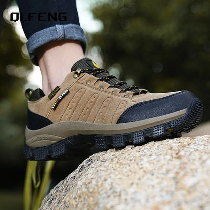 Men Casual Leather Shoes Classic Waterproof High Quality Shoes Women Climbing Shoes Outdoor Sneakers Trekking Leather Footwear