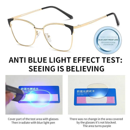 Retro Lady Glasses Frame Anti Blue Light Glasses Computer Goggles Eye Protection Women Eyewear Ultralight Optical Eyeglass