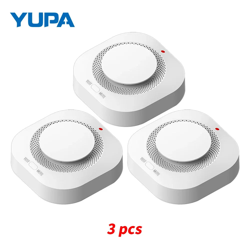 YUPA Independent Smoke Detector Sensor Fire Alarm System For Home Office Security Smoke Alarm Fire Protection Battery Powered