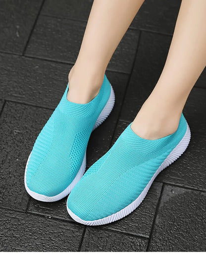 Women Shoes Breathable Flats Elastic Flat Shoes For Women Sneakers Zapatos Mujer Spring Summer Footwear Lightweight Sports Shoes