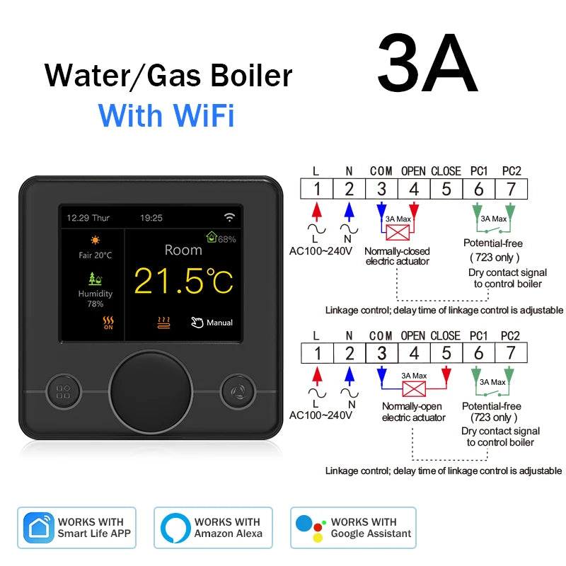 Tuya Wifi Thermostat Smart Thermostat Gas Boiler Water Floor Heating Termostato Digital Temperature Controller Smart Life Alexa