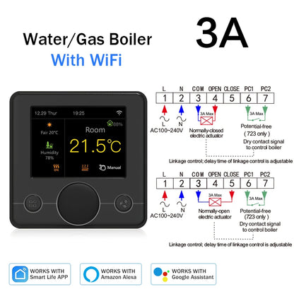 Tuya Wifi Thermostat Smart Thermostat Gas Boiler Water Floor Heating Termostato Digital Temperature Controller Smart Life Alexa