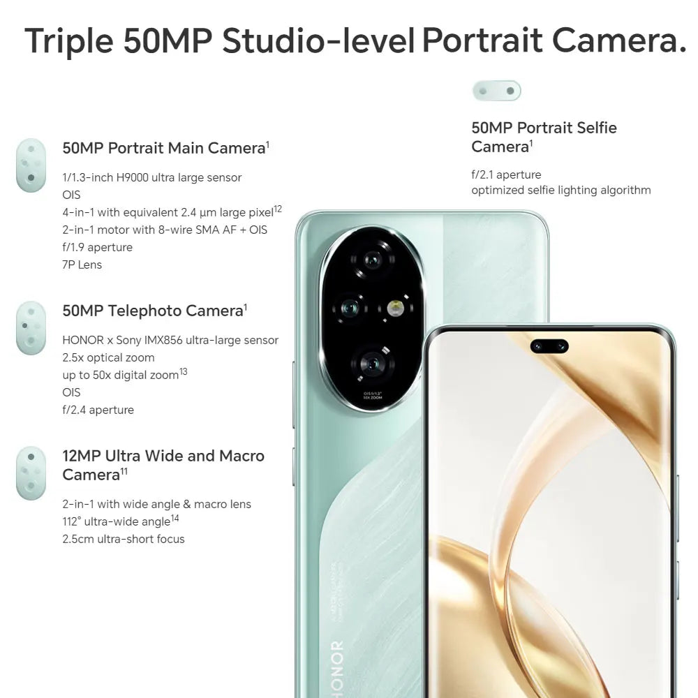 2024 Global Version HONOR 200 Pro Snapdragon 8s Gen 3 5G Smartphone 6.78'' 120Hz AMOLED Display Support HONOR 100W SuperCharge