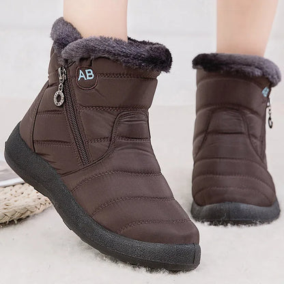 Women's Boots Women's Ankle Boots With Fur Winter Shoes Women Low Heels Winter Boots Snow Waterproof Botas Mujer Winter Footwear