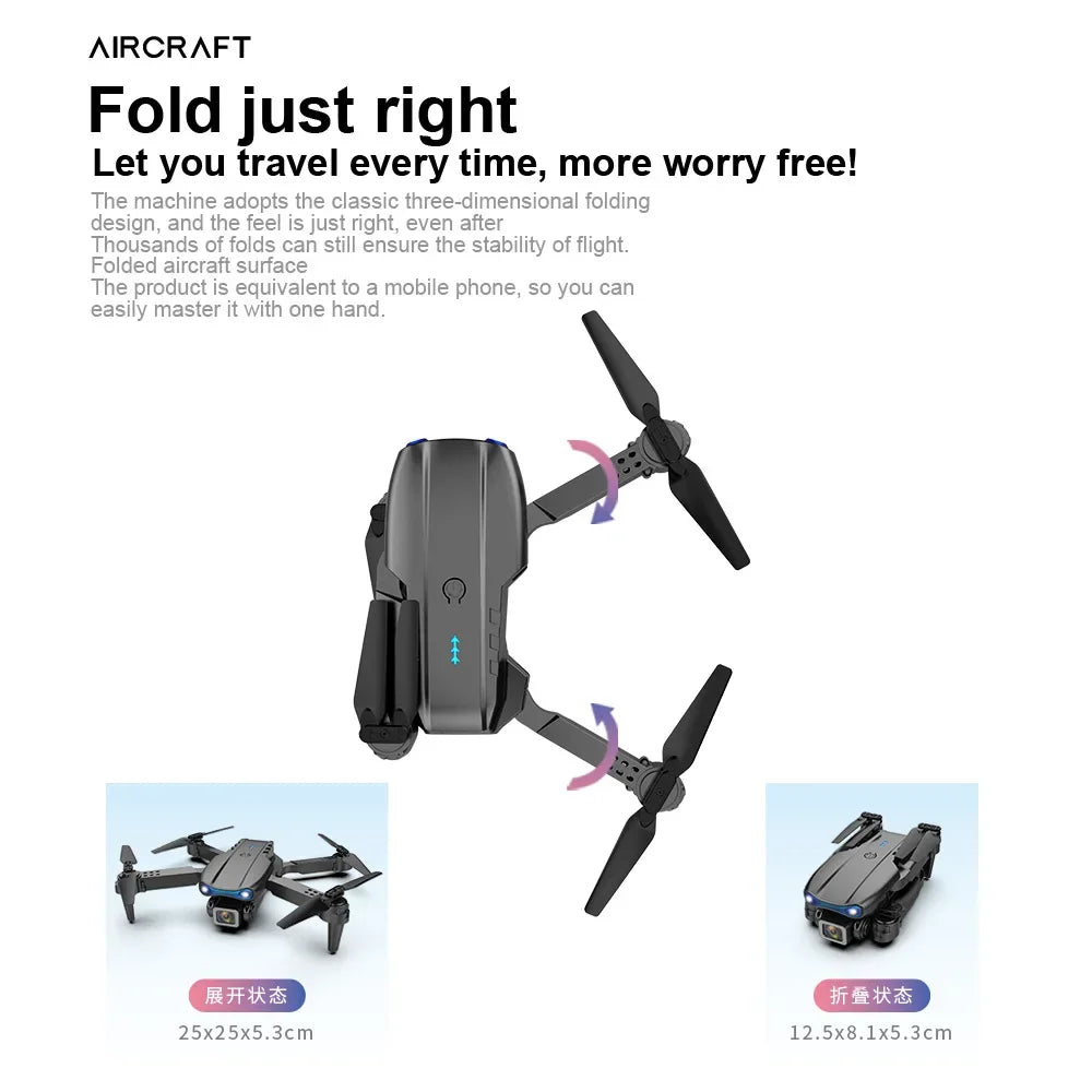 QJ E99 K3 Pro HD 4k Drone Dual Camera High Hold Mode Foldable Mini WIFI Aerial Photography RC Quadcopter Toys Helicopter Dron