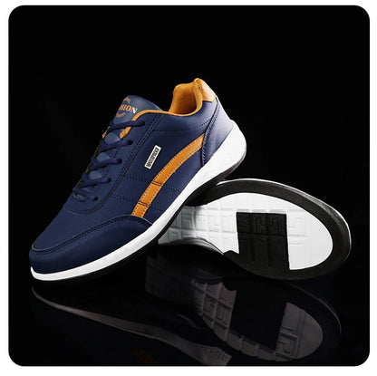 Fashion Casual Shoes Mens Outdoor Tennis Sneakers Lightweight Comfortable Lace Up PU Trainer Size Smaller Than Normals for Men