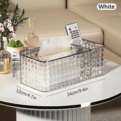 Nordic Luxury Stainless Steel Tissue Box for Living Room Desktop Tissue Holder Silver Plated Paper Storage Box